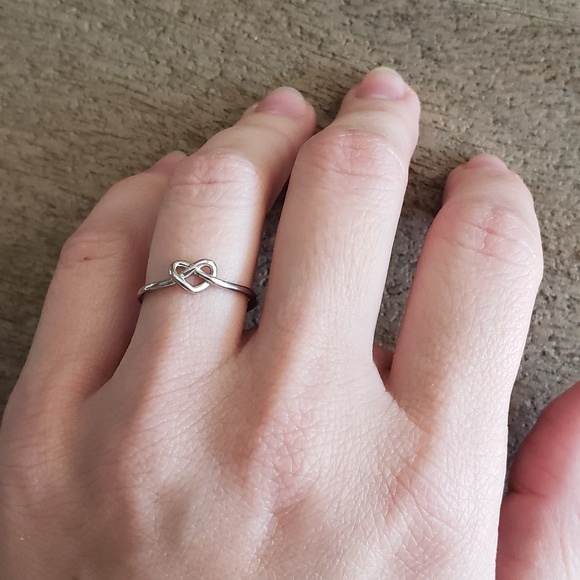 S925 Sterlin Silver Filled Heart Ring - Picture 3 of 5